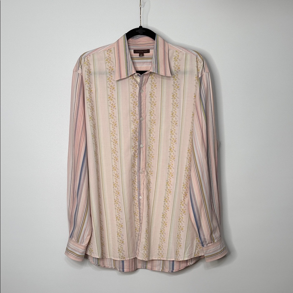 Saltaire Men's Striped Button-Up Shirt Size Large